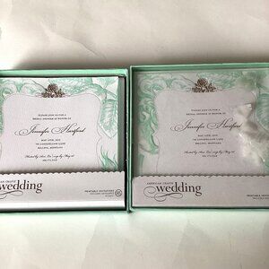 2 Boxes American Crafts Wedding Printable Invitations Green Embossed Stationary